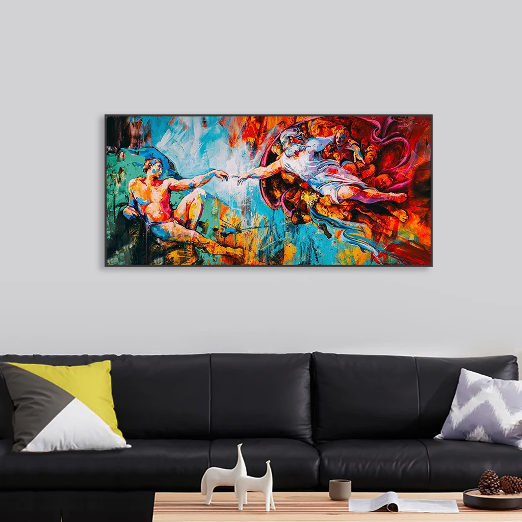 Абстрактная картина &quotСоздание Адама&quot Fashionista печать на холсте