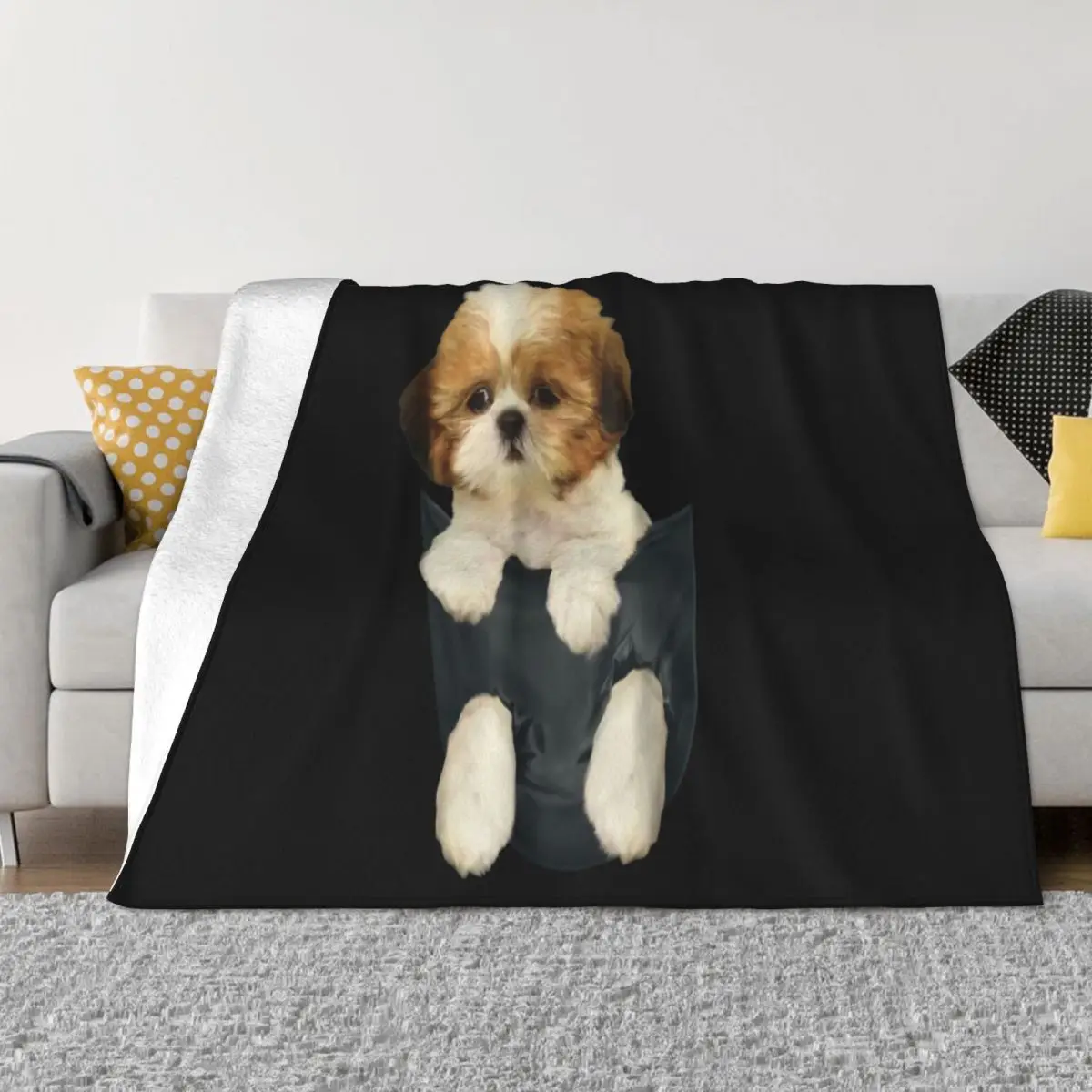 Shih Tzu Щенок в кармане винтажный подарок для Menfunny футболка праздник хорошее