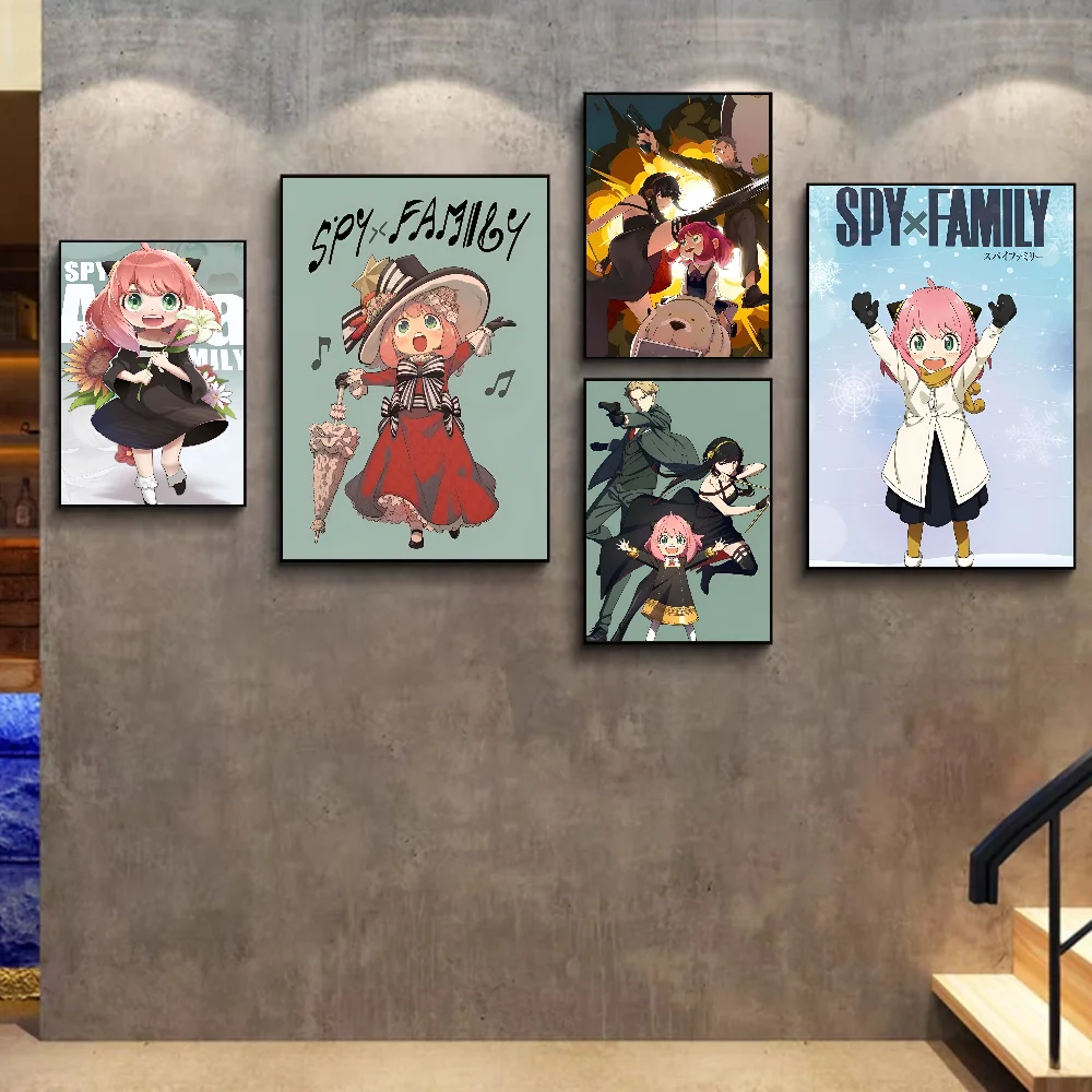 Винтажные постеры в стиле ретро с героями аниме шпионская семья
