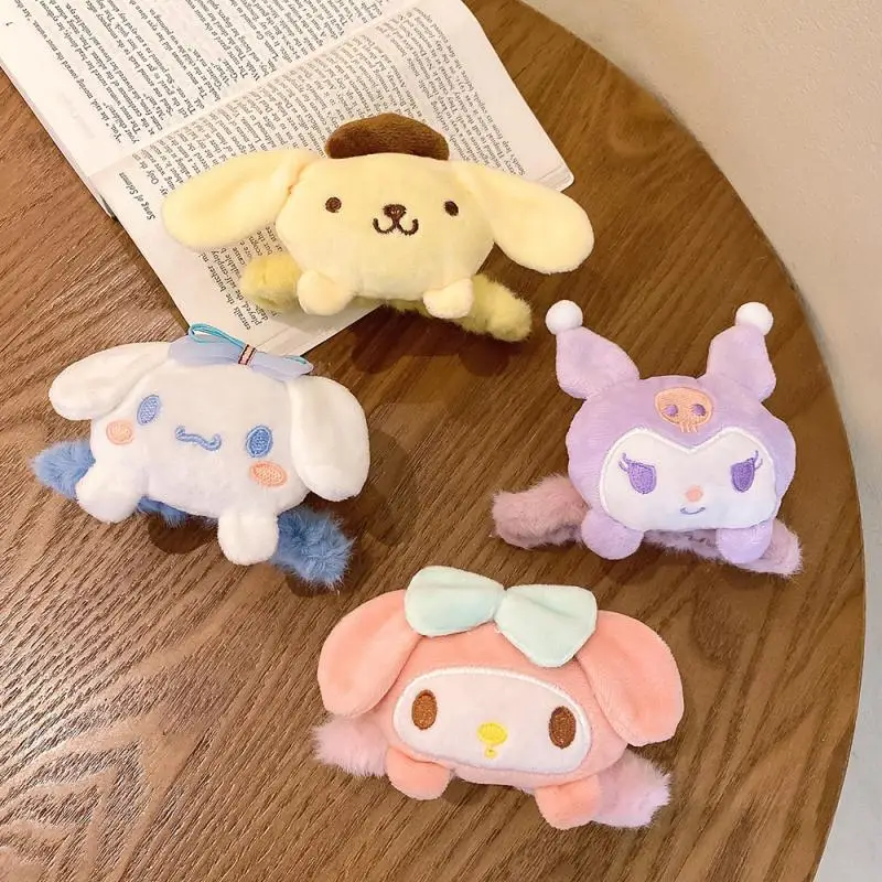 

Плюшевый с клипсой Kawaii Sanrio Kuromi Mymelody Cinnamoroll милый аниме плюшевая кукла акула зажим 3D Мультяшные аксессуары для волос девочка Подарочные игру...