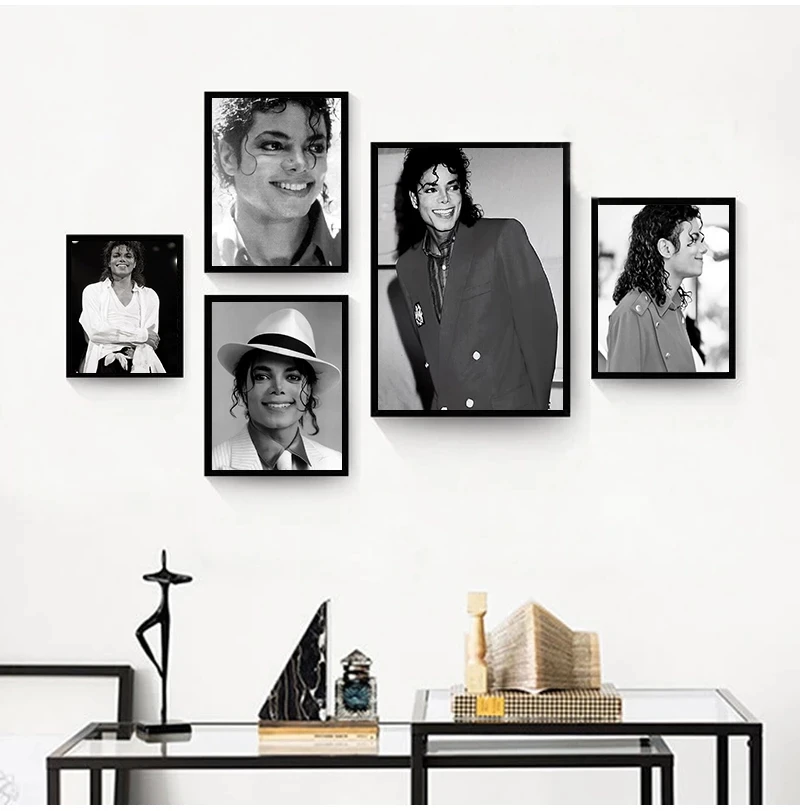 Постеры Майкла Джексона черно-белая настенная живопись высококачественный