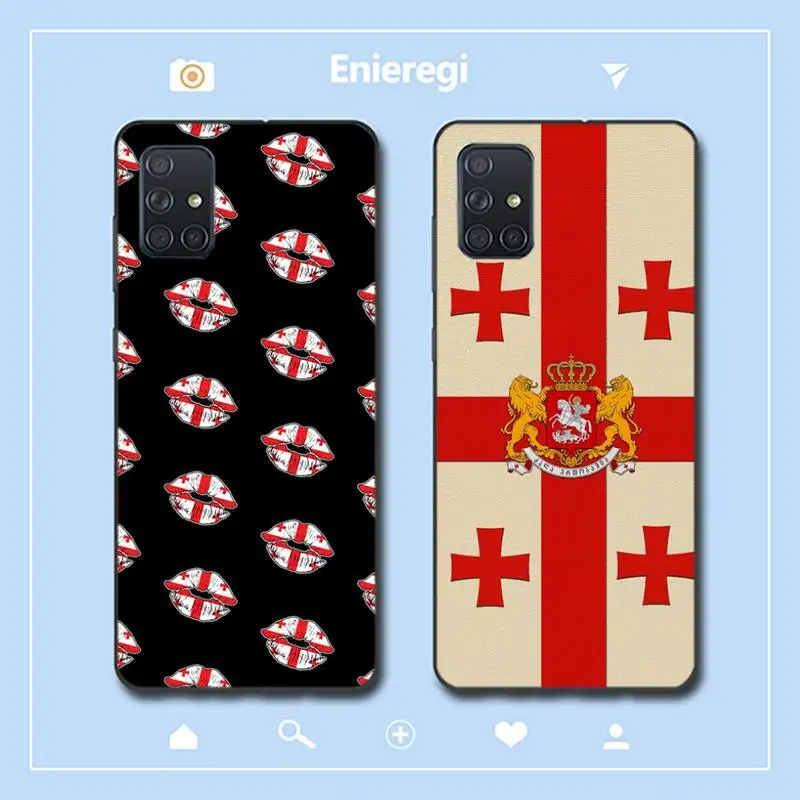 

Georgia flag Phone Case for Samsung A51 01 50 71 21S 70 31 40 30 10 20 S E 11 91 A7 A8 2018