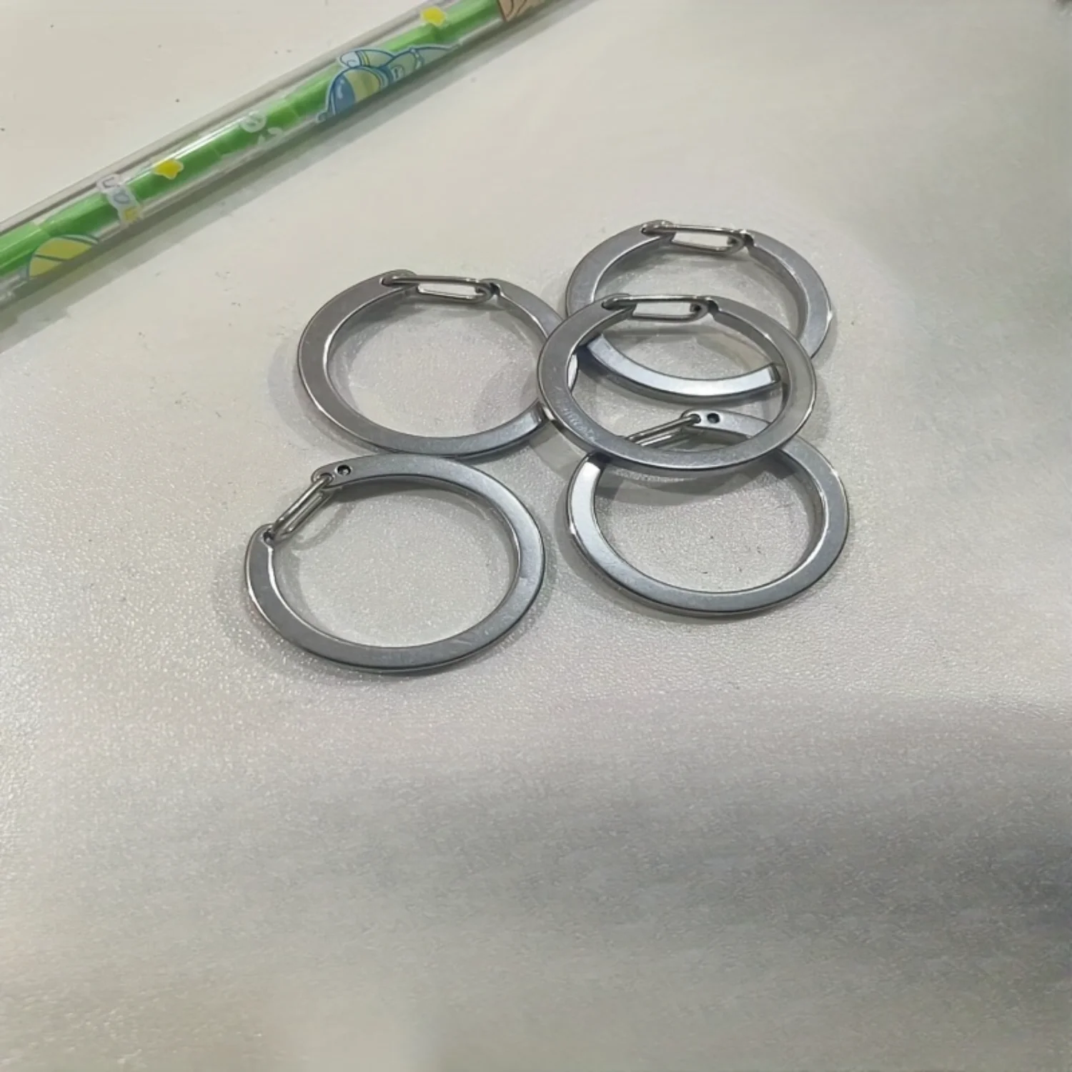 5/10pcs Stainless Steel Round Carabiner Snap Clip Rigger Spring Key Ring Buckle