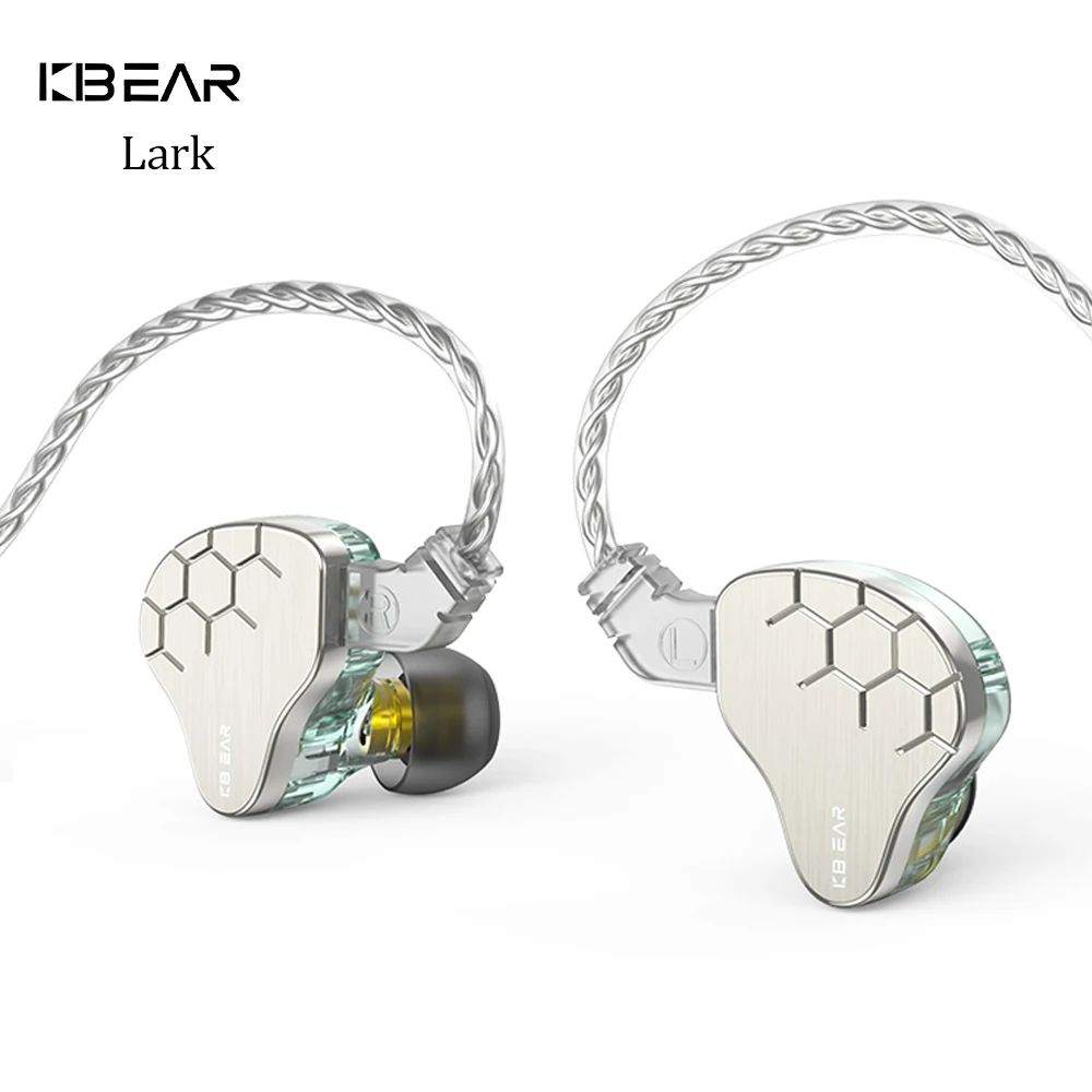 Фото Игровые наушники KBEAR Lark с гибридными драйверами 1DD+1BA, кабельные HiFi-наушники KS1, проводные наушники для музыки и спорта, внутриканальные наушники. №2