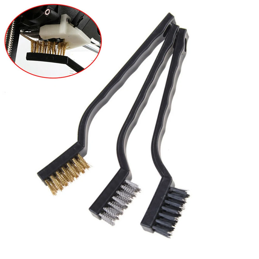

1/3 Pieces Steel Wire Brushes 17cm Stainless Steel Copper Nylon Wire Brush Rust Scrub Remover Rust Cleaning Toothbrushes