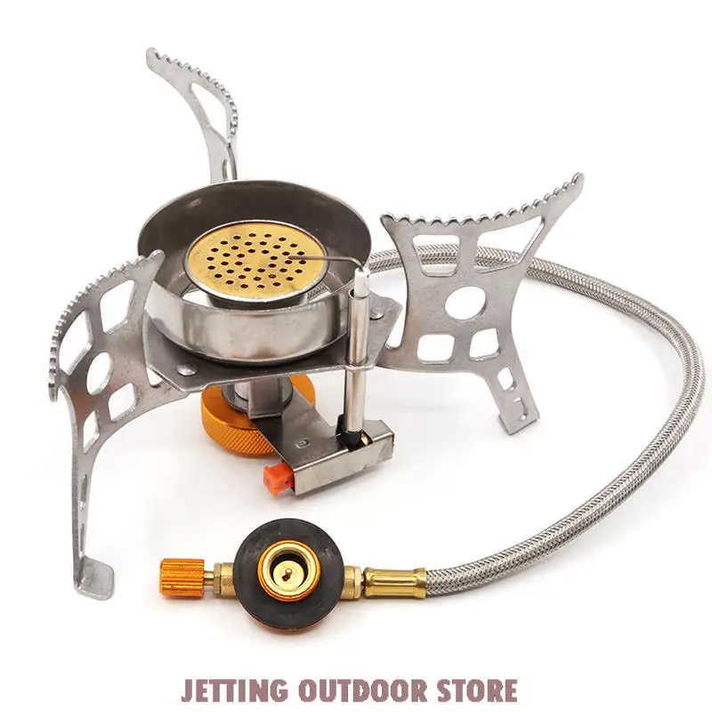 

Outdoor Camping Gas Stove Windproof Gas Burner Portable Folding Split Tourist Equipment For Hiking Cooking Tools