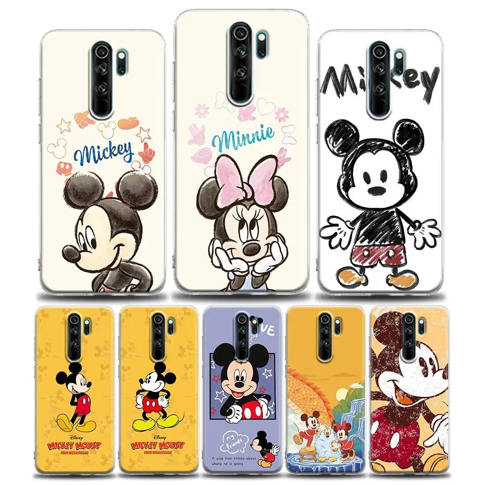 

Clear Phone Case for Xiaomi Redmi Note 12 11 10 9S 9 8 Pro Max 11S 10S 7 10C 9A 9C 9T Back Cover Cartoon Mickey Minnie Mouse Art