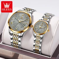 olevs fashion waterproof couple wristwatches stainless steel strap full automatic automatic mechanical watch for couple