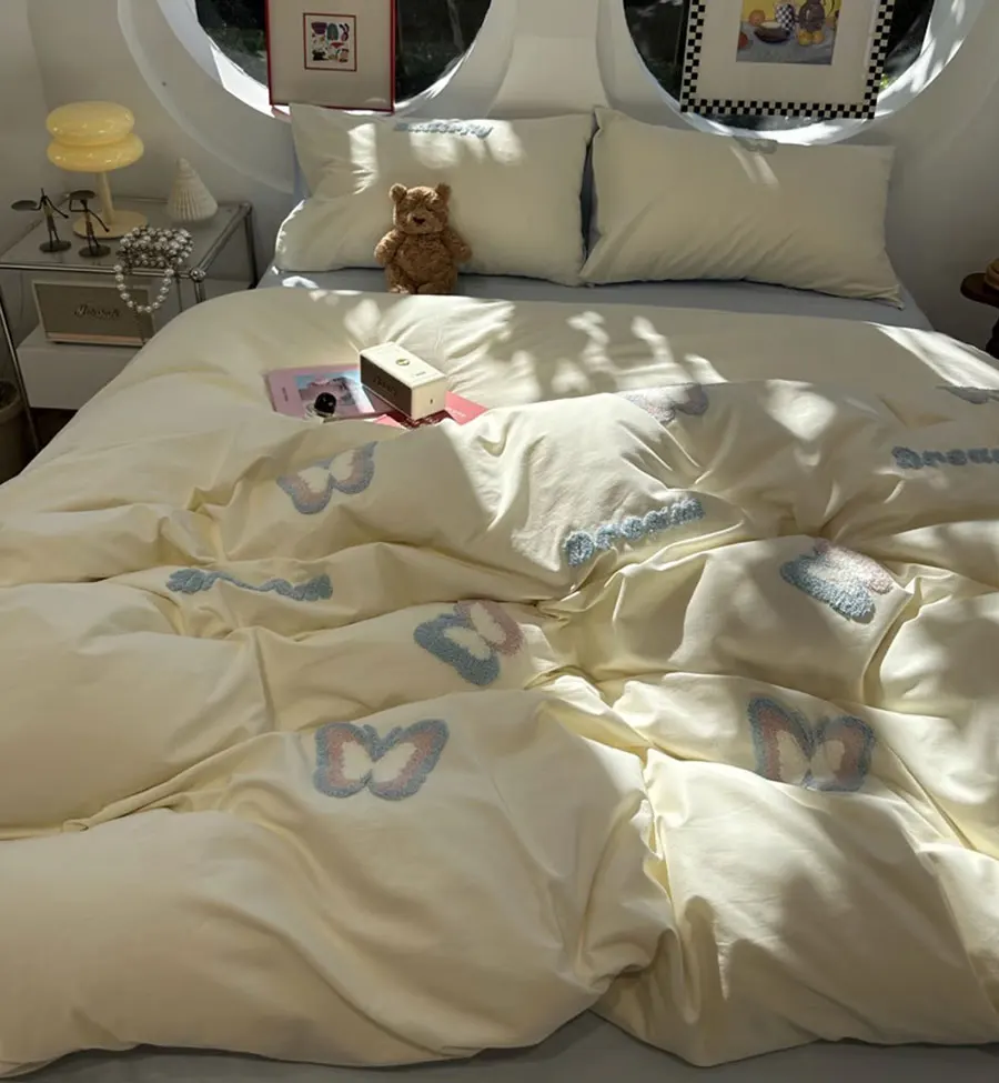 Романтическое полотенце с вышивкой бабочкой постельный комплект 1 5 8 2 0 полный