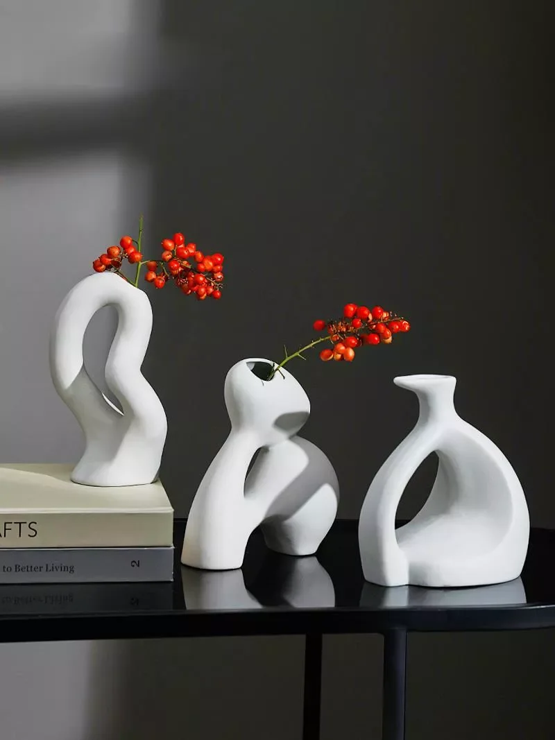 

Vase Ceramic Vase White Nordic Style Ceramic Vase Modern Minimalist Vase Vase for Home Decoration Decoracion Nordica Hogar