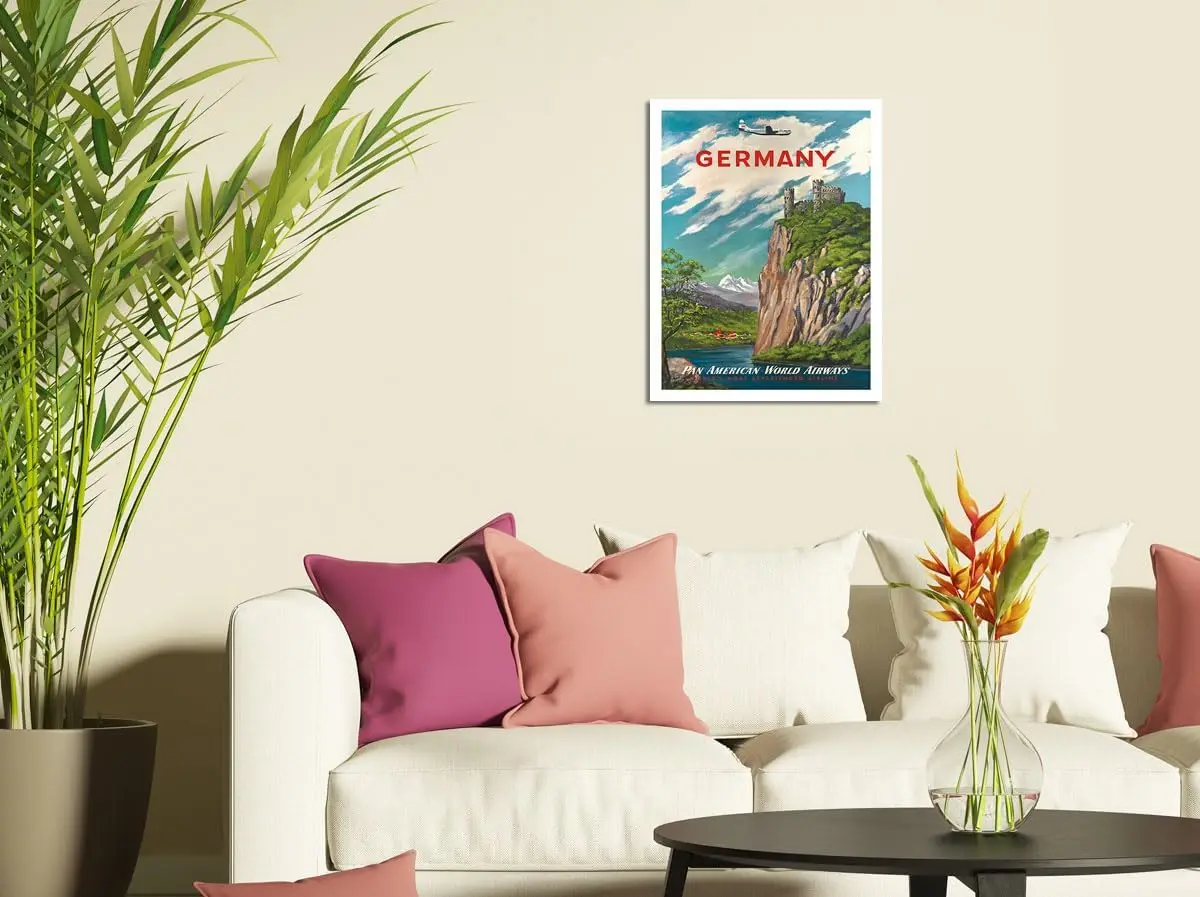 Геркни - Pn mercn World Rwys Vntge rlne Trv Плакат c.1950s 8x12 nch Metl Tn Sgn