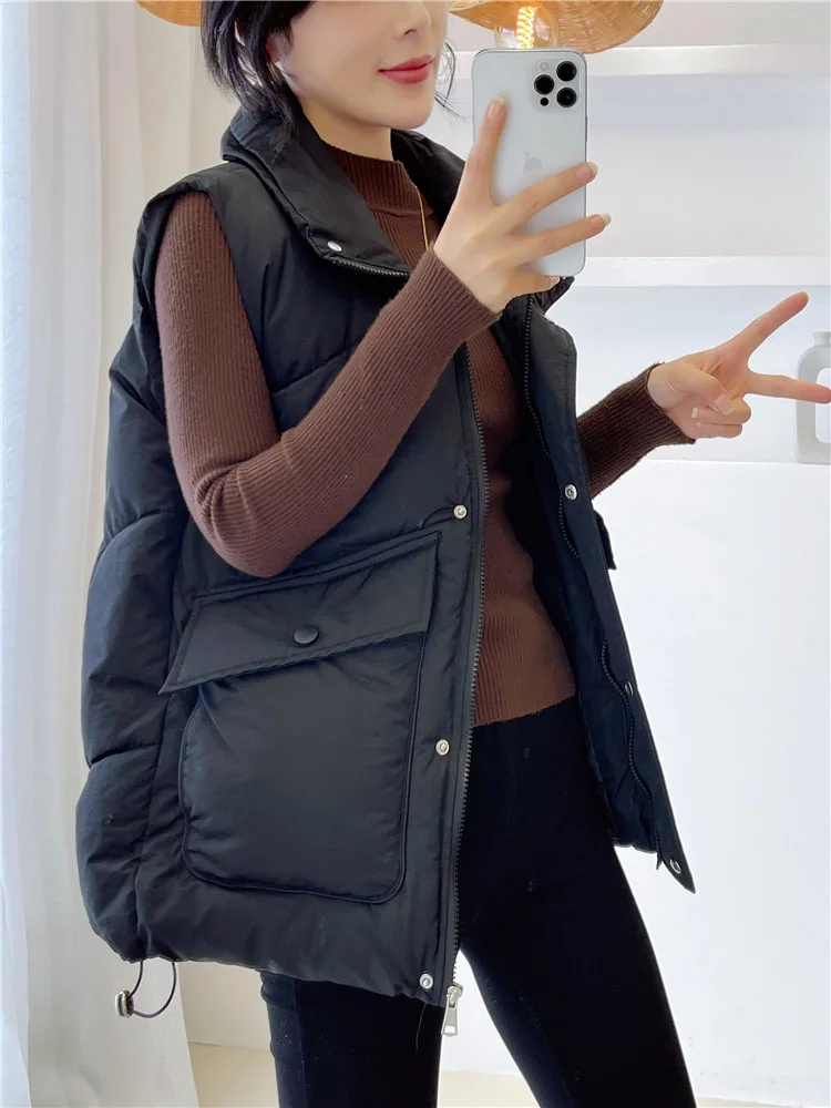Европейские товары Короткий пуховый жилет с хлопковой подкладкой для женщин 2024