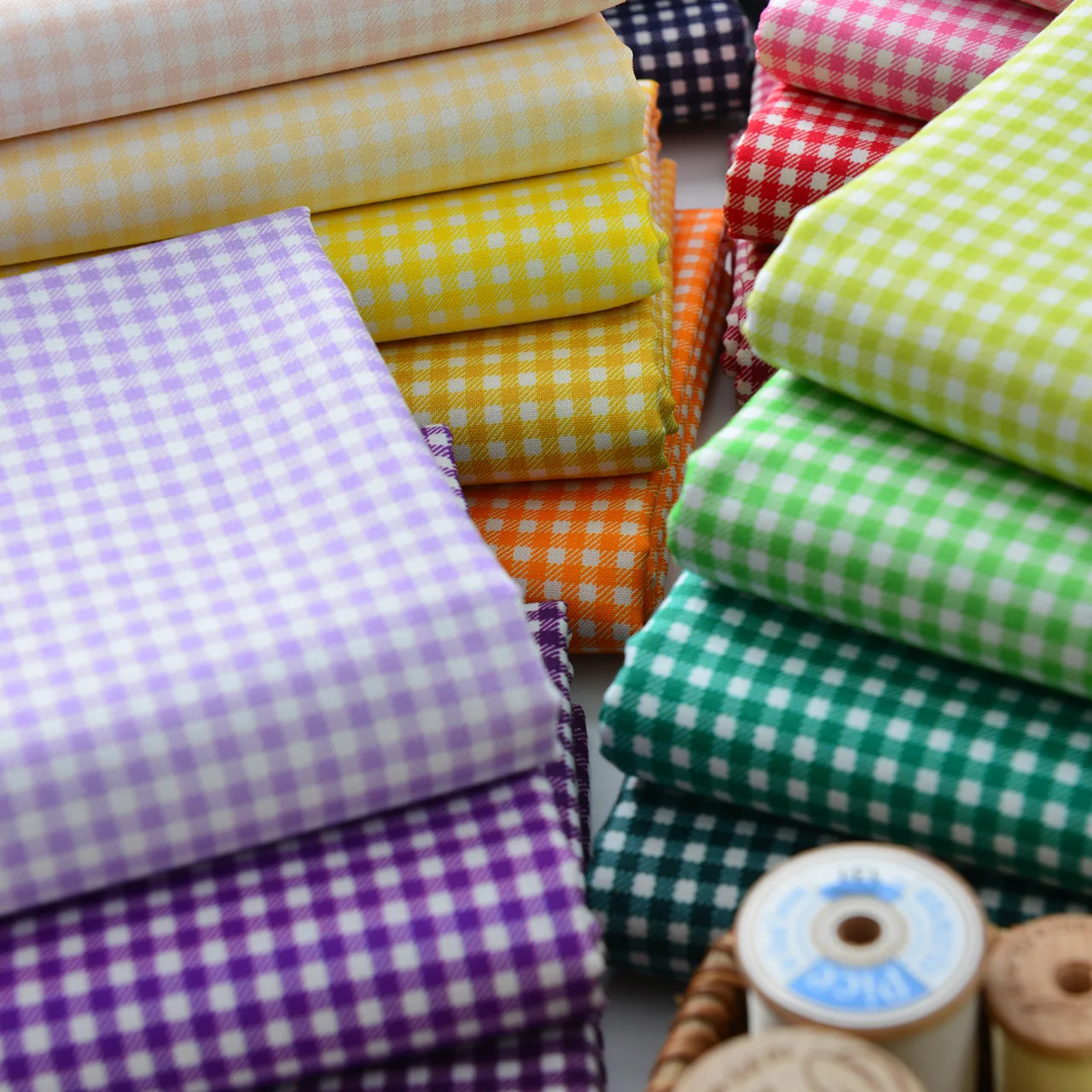 4 мм хлопковая маленькая клетчатая ткань окрашенная в пряжу Chaoyangge одежда для