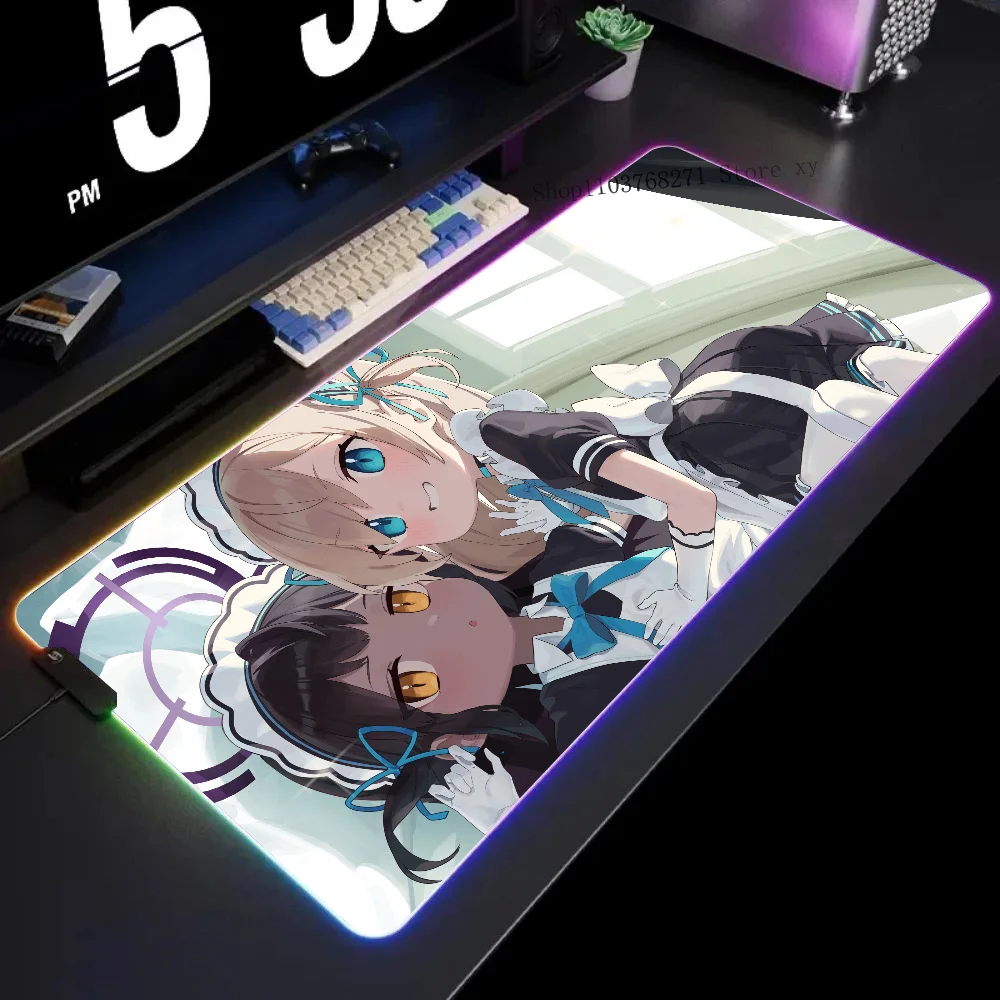Коврик для мыши Anime Girls Asuna Ichinose Kakudate Karin XXL RGB игровые коврики HD черные аксессуары