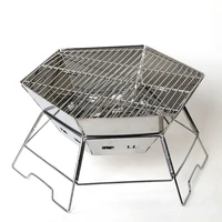 hiking picnic grill portable stainless steel grill fold barbecue shelf with storage case outdoor camping bbq shelf accessories