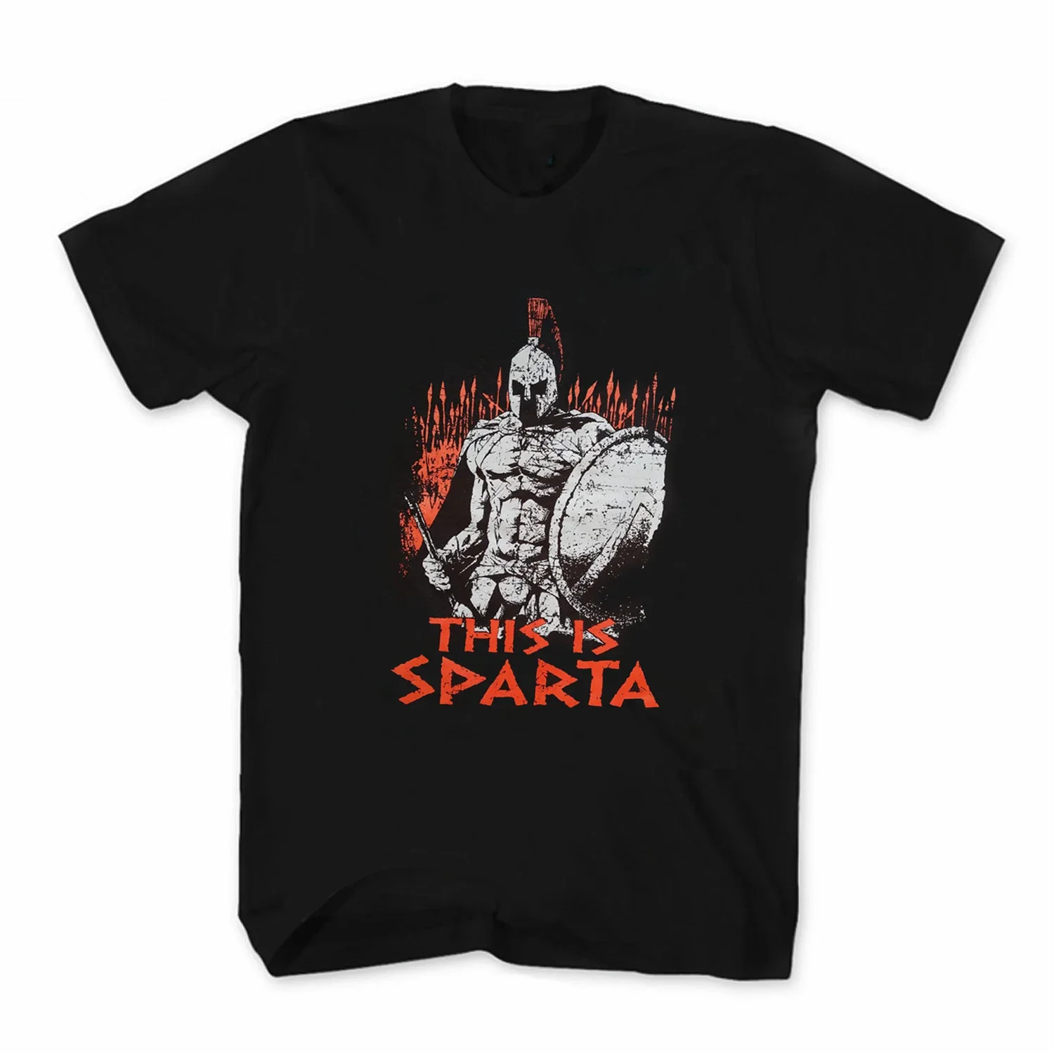 Футболка This Is Sparta 300 Leonidas Spartan Warrior 100% хлопок с круглым вырезом летняя повседневная