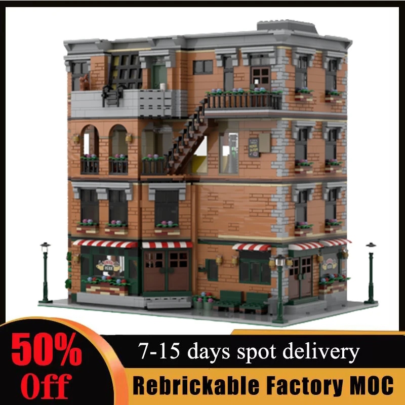 

New 5677pcs Customized Friends Apartment Building Blocks Street View Bricks Assembled DIY Birthday Children Christmas Toys Gifts