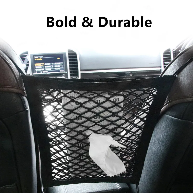 Car Back Rear Trunk Seat Elastic String Net Magic Sticker Universal Storage Bag Pocket Cage Auto Organizer |