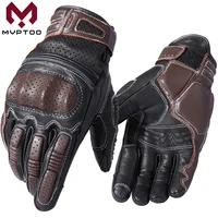 motorcycle genuine leather gloves touch screen full finger road racing cycling men motorbike riding shock proof protective glove