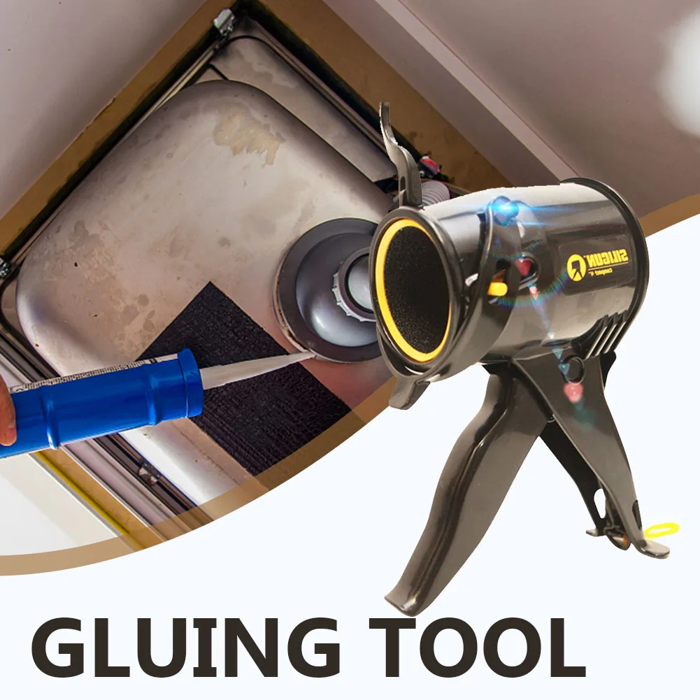 

Portable Sealing Filling Tool Press Glue with Scraper Sealant Applicator Comfortable Grips Manual Insulating for Home Cupboard