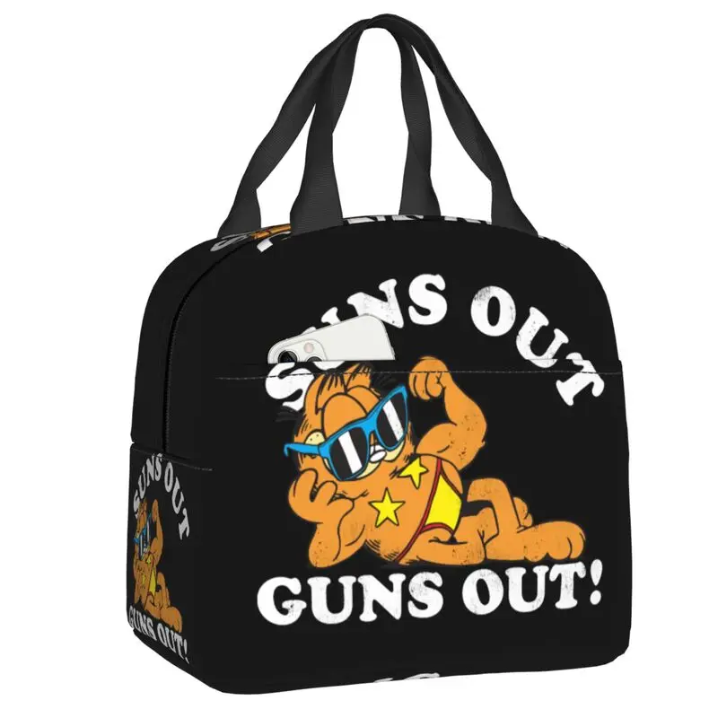 

Suns Out Guns Out Resuable Lunch Boxes for Women Waterproof Garfields Cat Cooler Thermal Food Insulated Lunch Bag Office Work