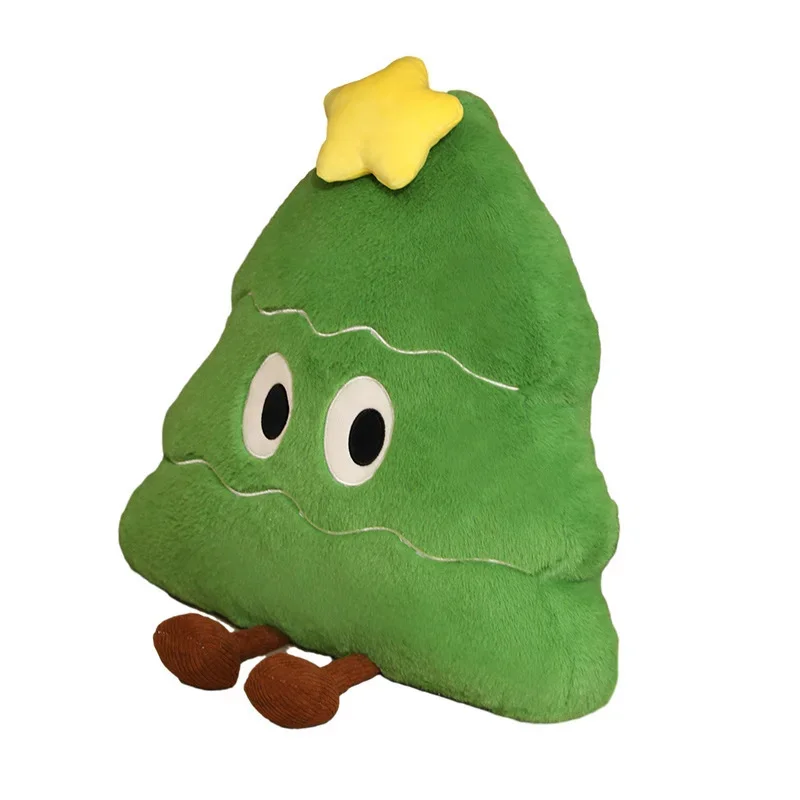 Мягкая плюшевая подушка в виде рождественской елки декоративная для дома