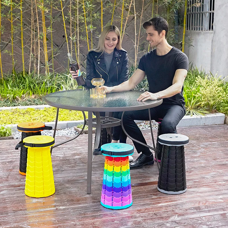 Портативный Табурет Rainbow уличный легкий пластиковый складной стул