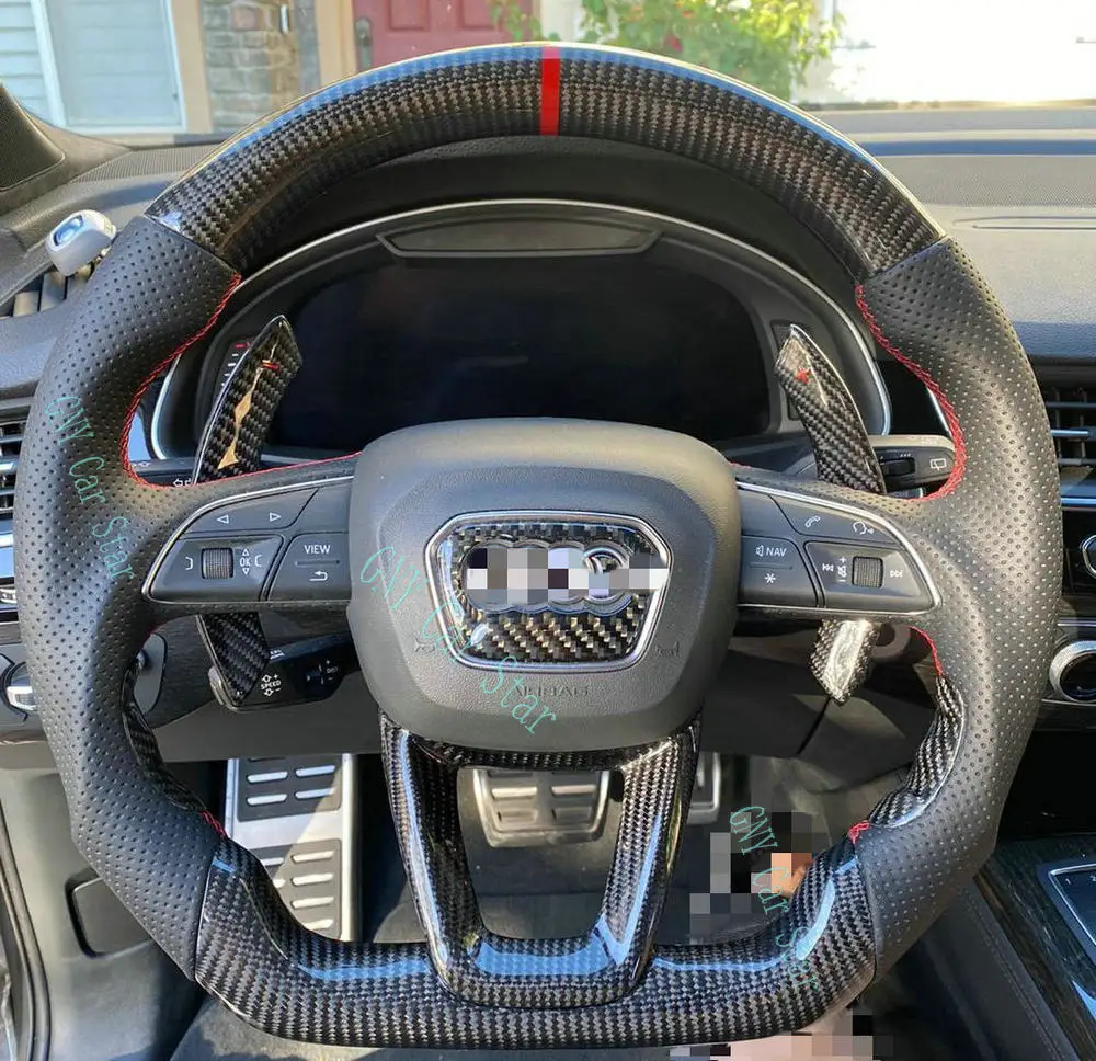Руль из углеродного волокна под заказ для Audi A4 A5 Q3 Q5 Q5L Q7 Q8 2018 +