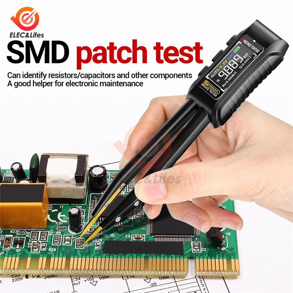 GN702 цифровой LCR SMD ESR тестер умный пинцет метр сопротивление емкость непрерывность