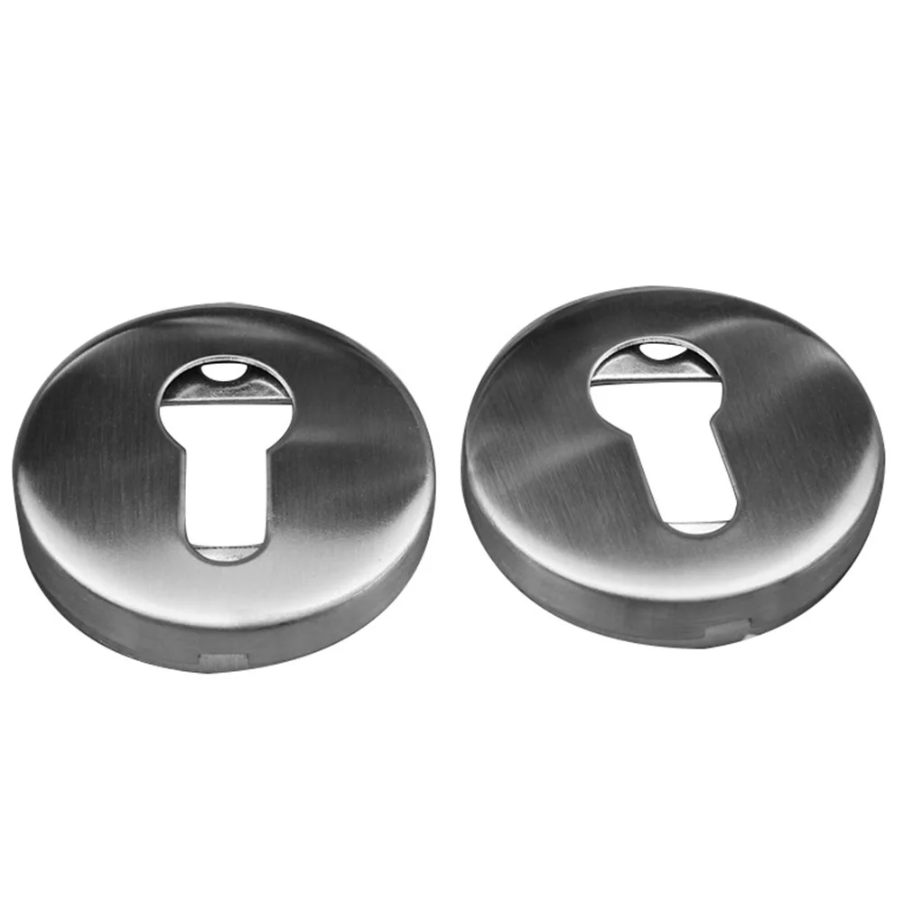 

1 Pair With Screws Wear Resistant Euro Profile Keyhole Covers Set Detachable Replace Escutcheon Stainless Steel Dual Chrome