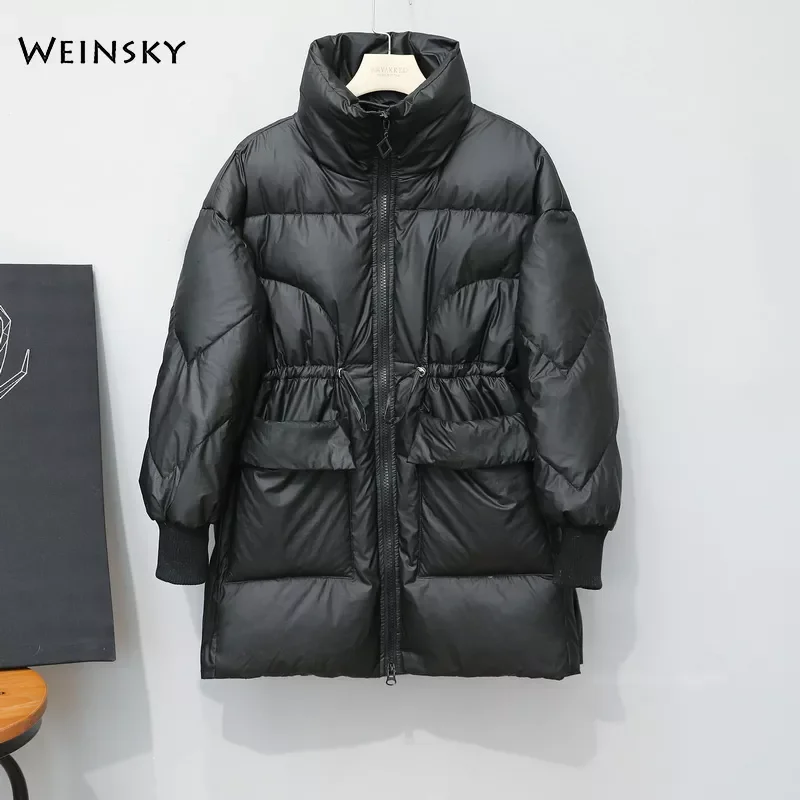 

Пуховик Женский Повседневный на утином пуху, зимняя теплая парка