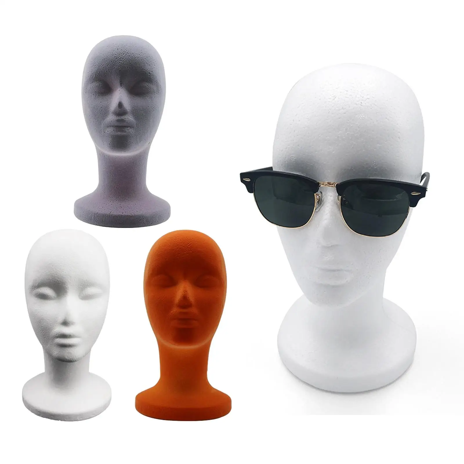 

3Pcs Mannequin Head Display Stand Model Display for Hats Glasses
