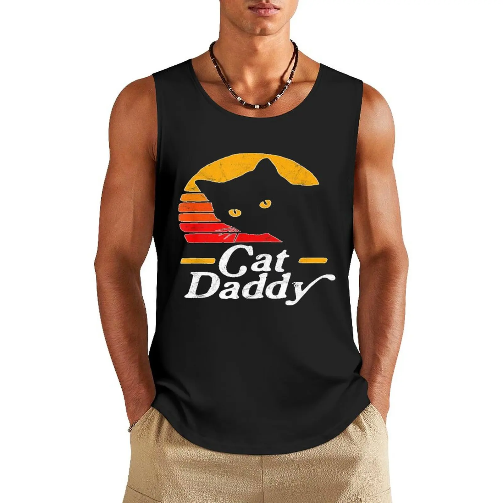 Рубашка Cat Daddy в винтажном стиле восьмидесятых с изображением кота ретро потертая