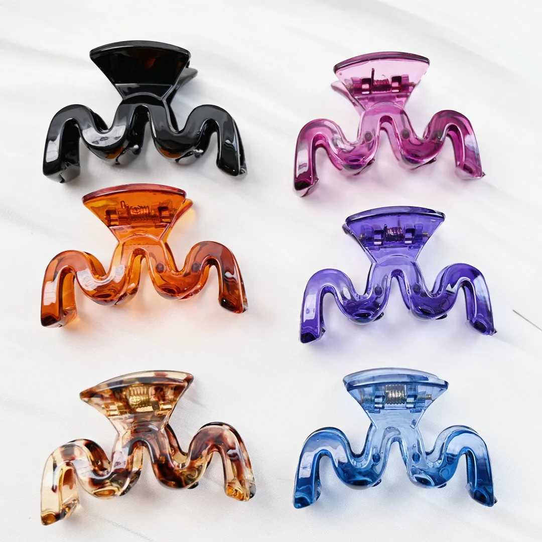 Заколка-краб для волос среднего размера девочек и женщин пластиковые заколки