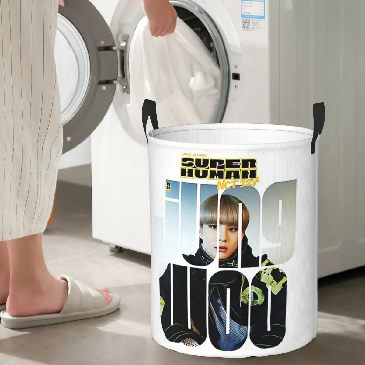 Фото NCT 127 Jungwoo Superhuman Складные корзины для белья Корзина для хранения грязной одежды и игрушек Большая водонепроницаемая корзина №1