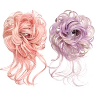 manwei messy bun hair piece curly wavy scrunchies for womens wig hairpiece synthetic fake hair extensions