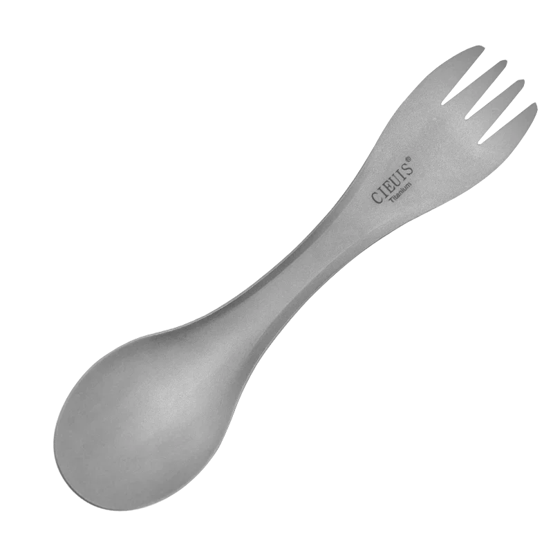 Ложка-вилка CIEUIS из титановой вилки 2 в 1 Ультралегкая портативная вилка 3-в-1 для