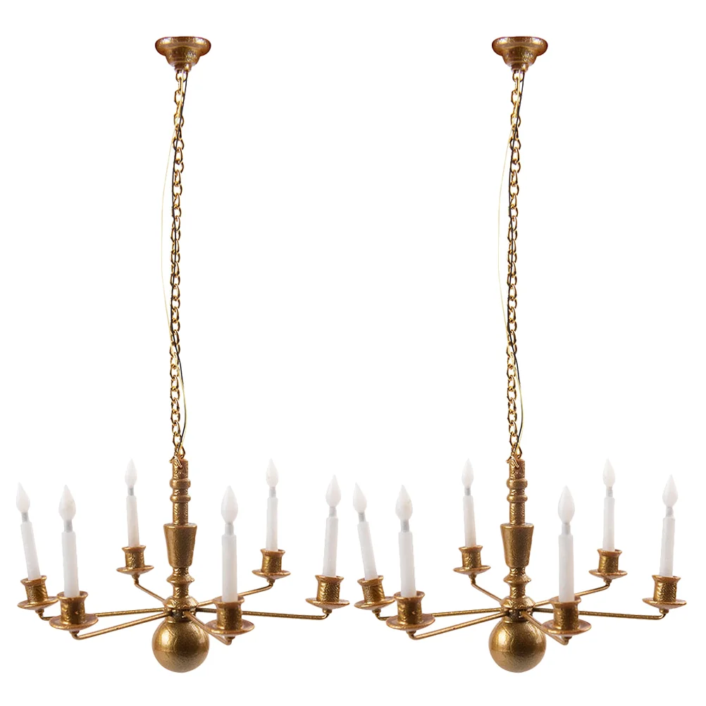 2 шт. модель люстра подвесной миниатюрный потолочный светильник лампа песочный