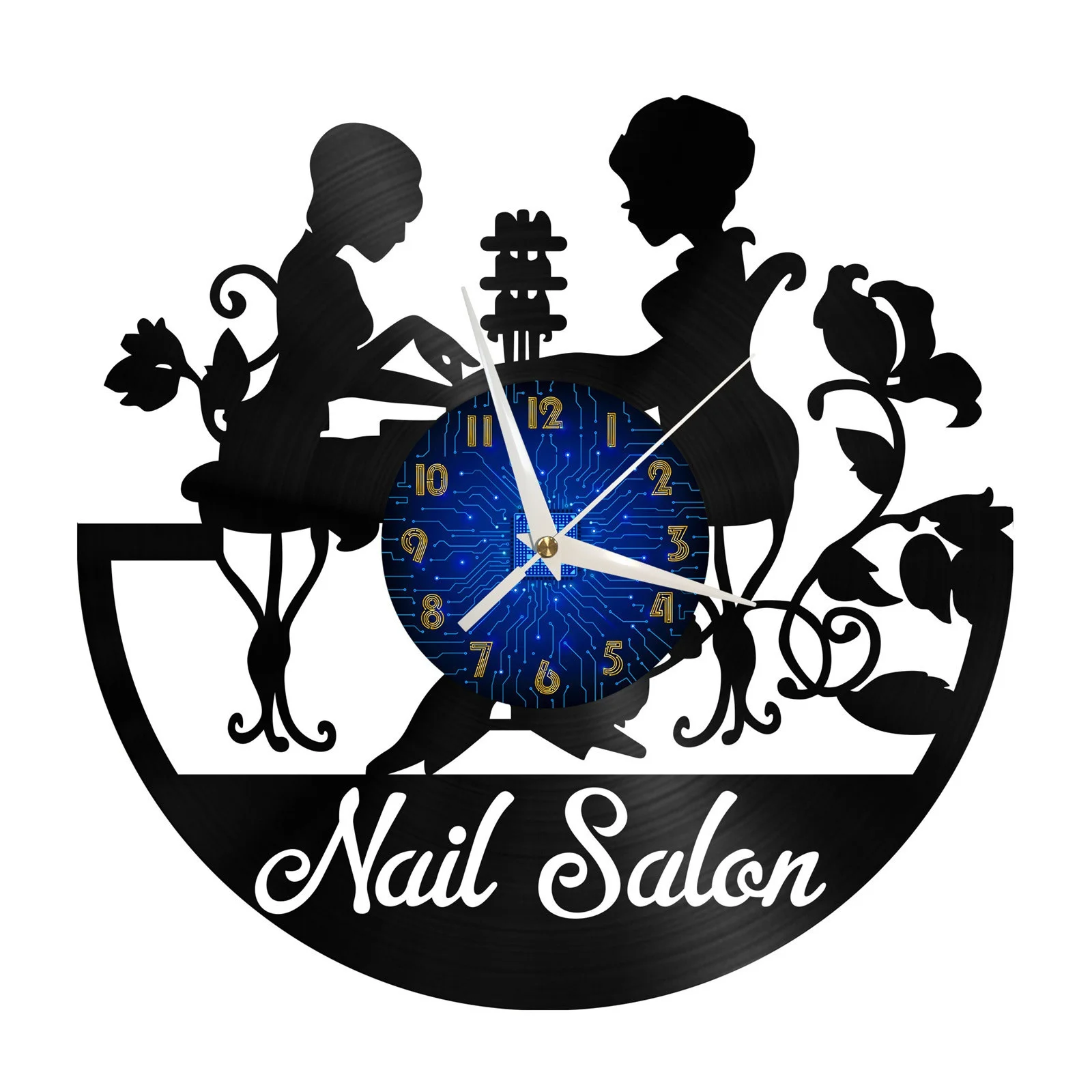 

Nail Salon 2 Vinyl Record Wall Clock for Kitchen Wall Decor Wall Art