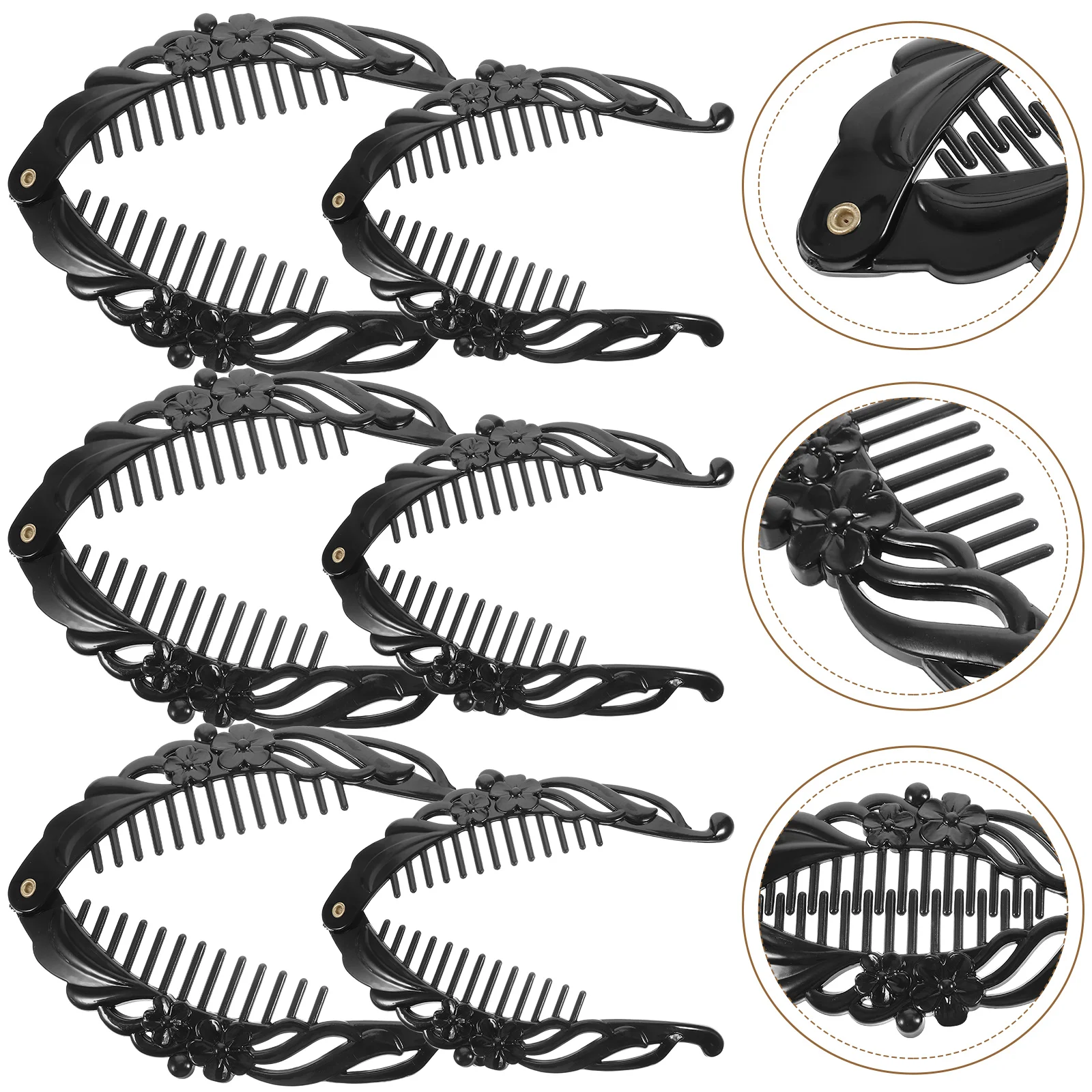 

6 Pcs Hairpin Simple Clip Clips Girls Fine Beautiful Headdress Woman Abs Party Vintage Accessories