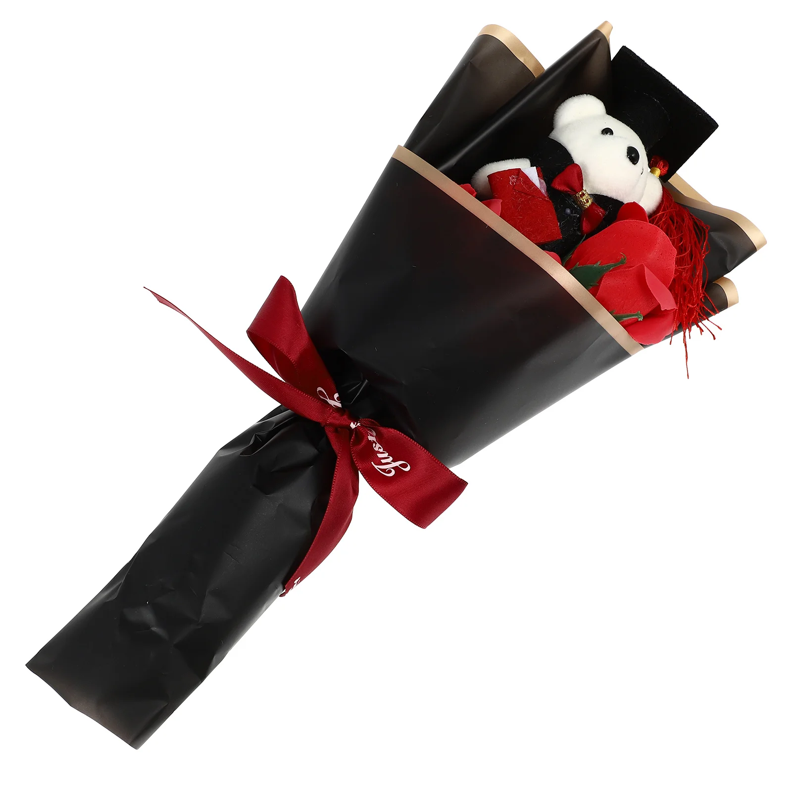

Graduationbouquetflower Plush Giftbears Stuffed Soap Animal Grad Rose Mini Tiny Toy Graduate Ceremony Party Box Favorsclass