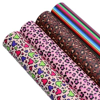 leopard and mexico stripe printed faux leather synthetic roll 30x136cm for diy earrings bows craft handmade materials