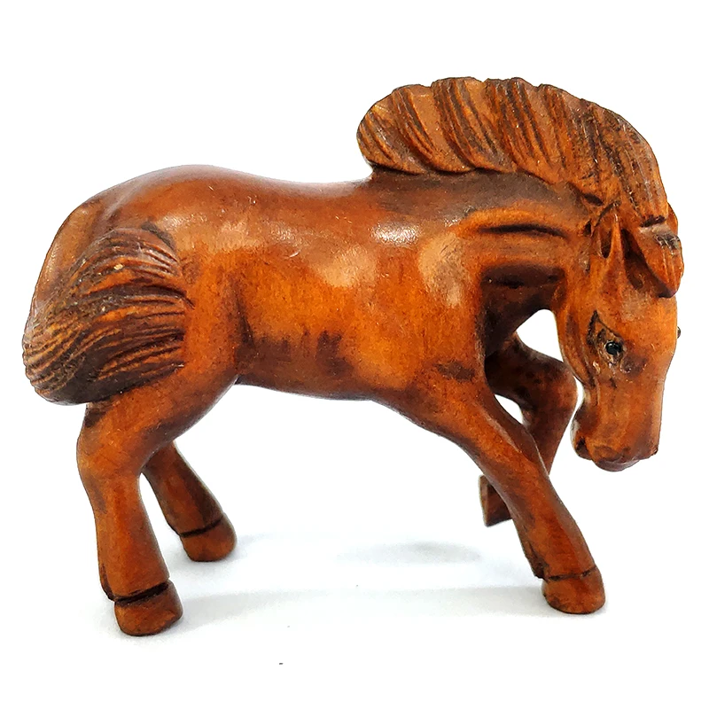 

Y7863 - 2 " Hand Carved Japanese Boxwood Netsuke Carving Figurine - Handsome Horse