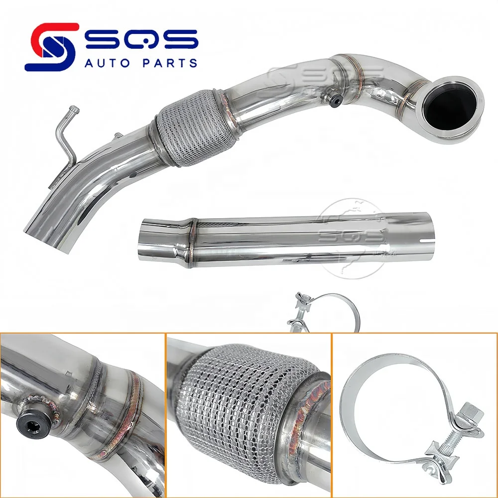 Фото Высококачественные выхлопные патрубки SQS OEM/ODM для Volkswagen MK7 MK8 GTI 1.8T 2.0T, Audi A3, Seat Leon из нержавеющей стали №2