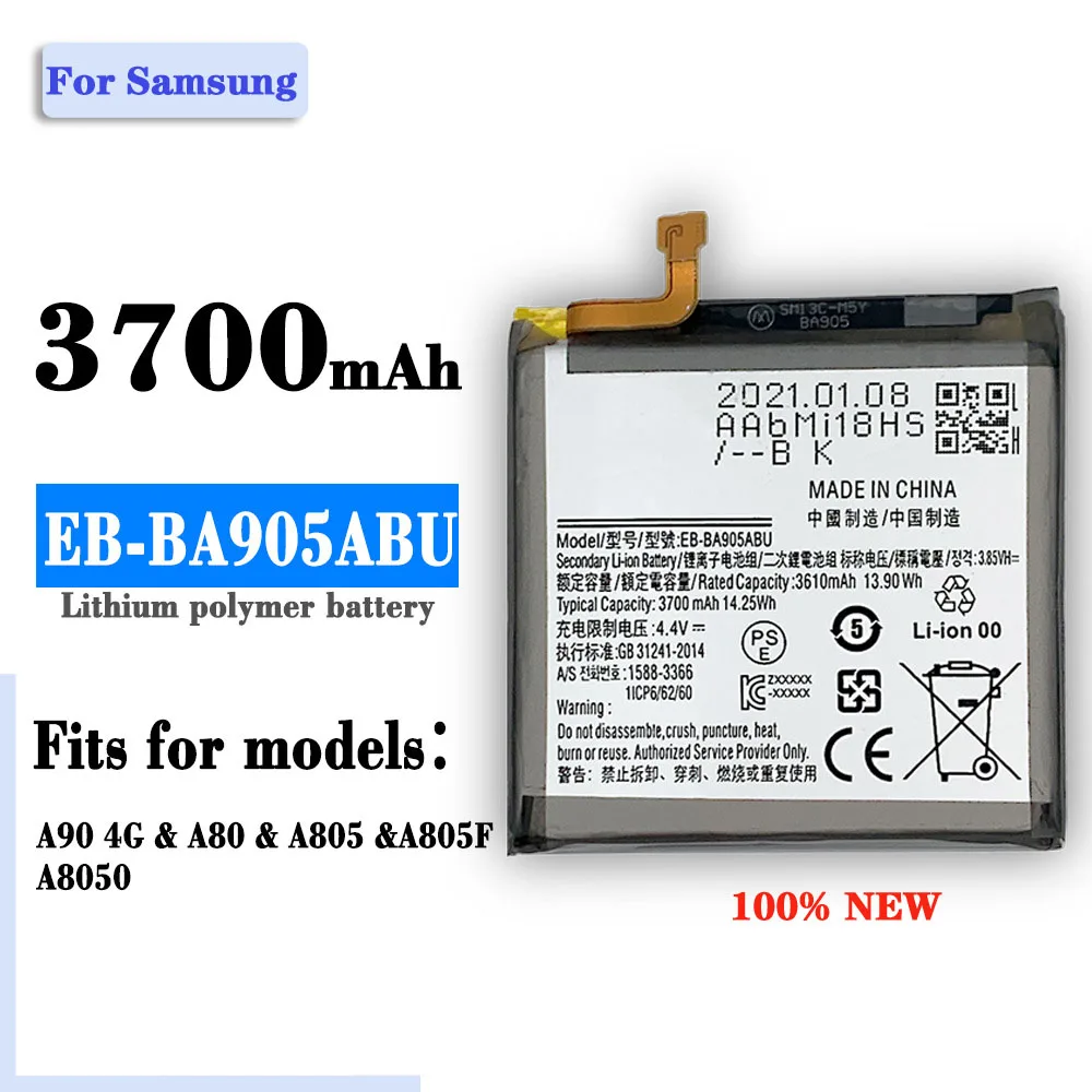100% Новый Сменный аккумулятор для Samsung GalaxyA90 A80 A805F EB-BA905ABU телефон со встроенным аккумулятором