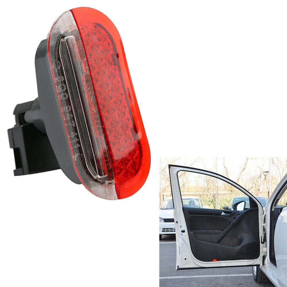 

2pcs Durable Door Panel Warning Light Clear & Red Lens White 1J0947411E For Rabbit Conv./Golf Cabrio 1994-1996