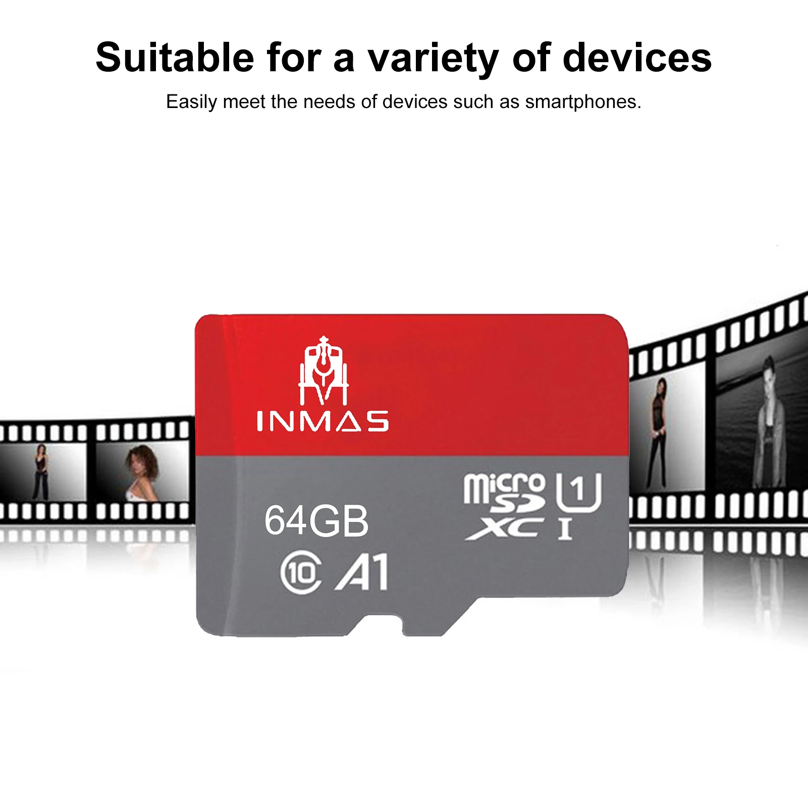 

INMAS Micro Memory Cards U1 Class 10 TF Card 64GB 2TB Large Storage With Adapter High Speed For Dash Cams/Camera/Tablets
