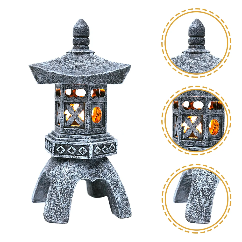 

Resin Garden Ornaments Pagoda Japanese Stone Lantern Japanese Garden Lanterns Zen Garden Decor Outdoor for Garden