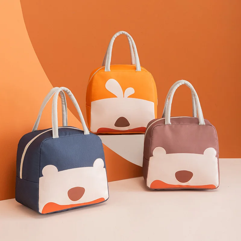 Waterproof Nylon Zipper Thermal Lunch Bag For Women Portable Fridge Bag Lunch Box Food Bags For Kids