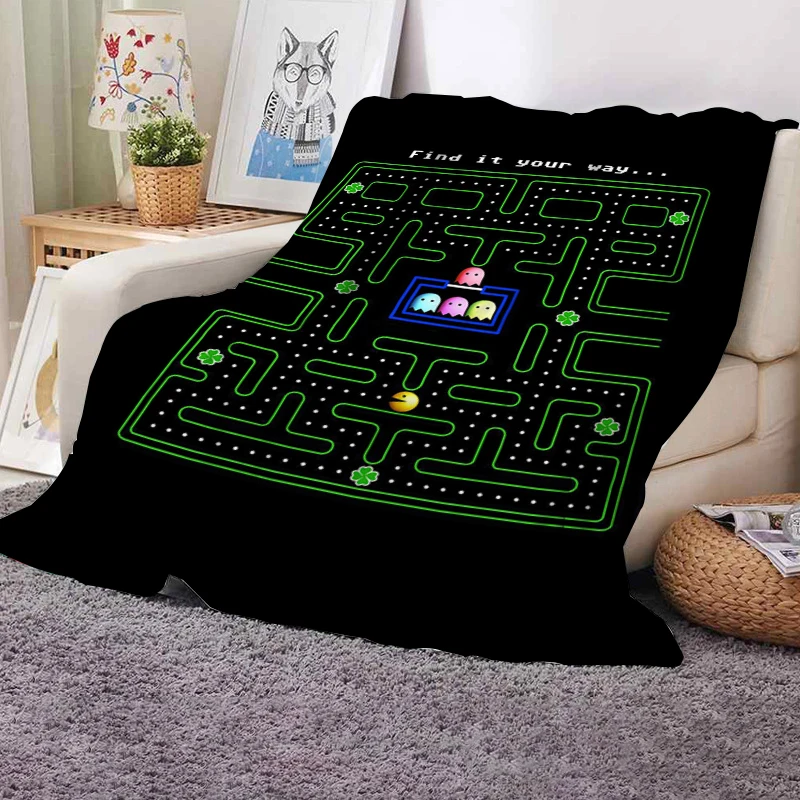 

Nap Blanket Sofa Summer Pac Man Bedroom Decoration Bedspread On The Bed Fluffy Soft Blankets For Winter Boho Home Decor Throw